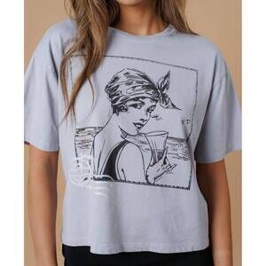 NEW ALL US vintage girl boy tee in grey